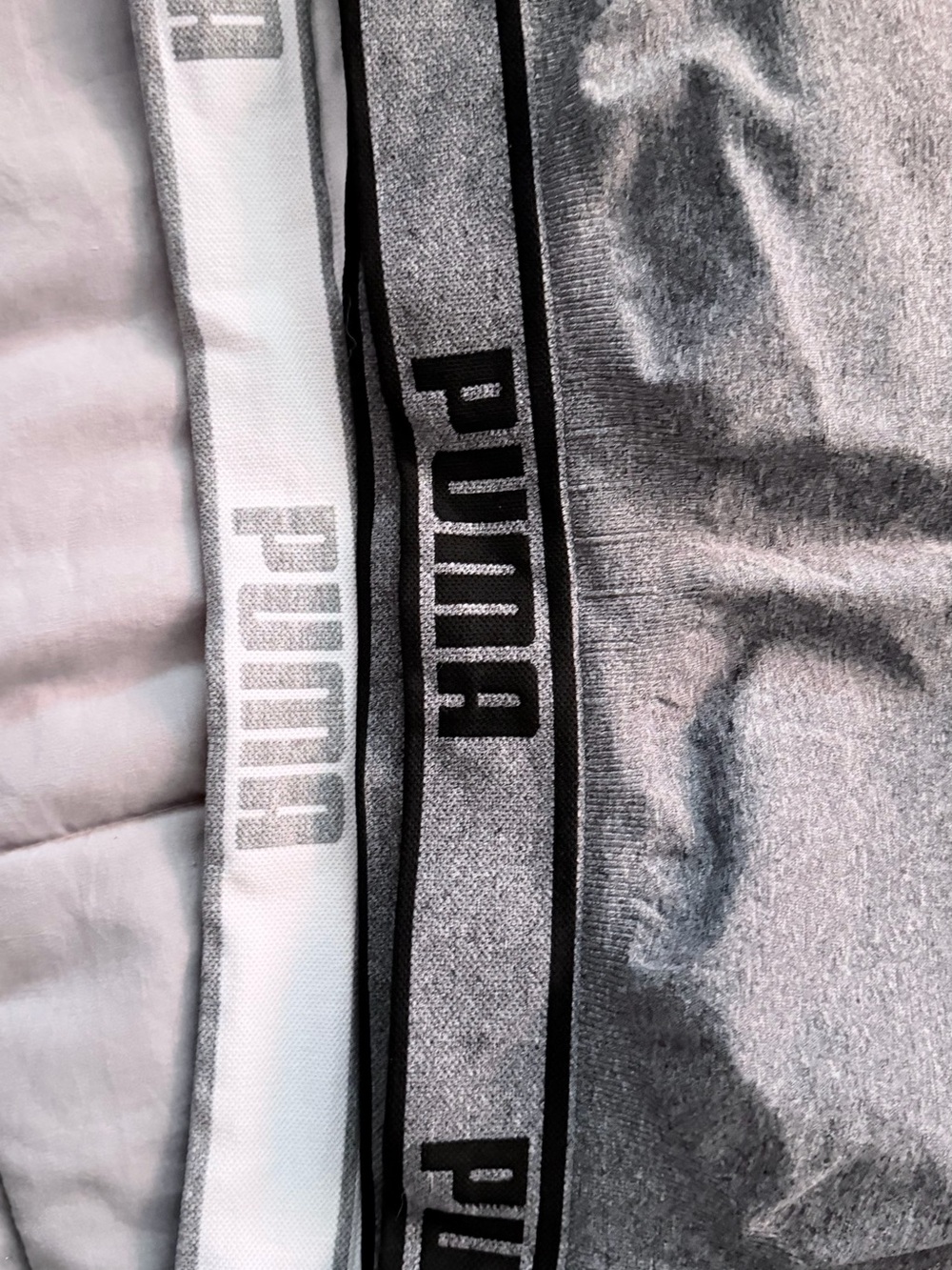 Puma Grey and White Branded Athletic Waistband